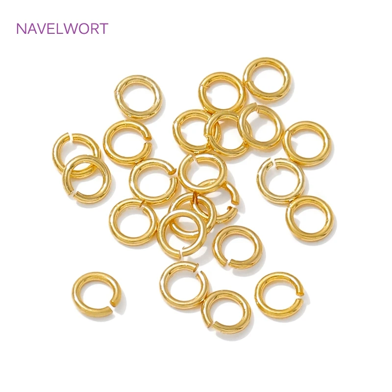 4-8mm 14K/18K Gold Plated Split Rings Connecting Rings,Brass Open Jump Ring For Jewelry Making Supplies,Accessories For Jewelry