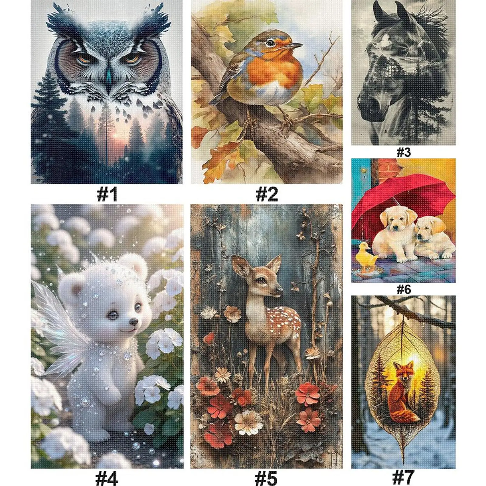 

Набор для вышивания крестиком с животным принтом, 11CT, для рукоделия, декор для дома и стен