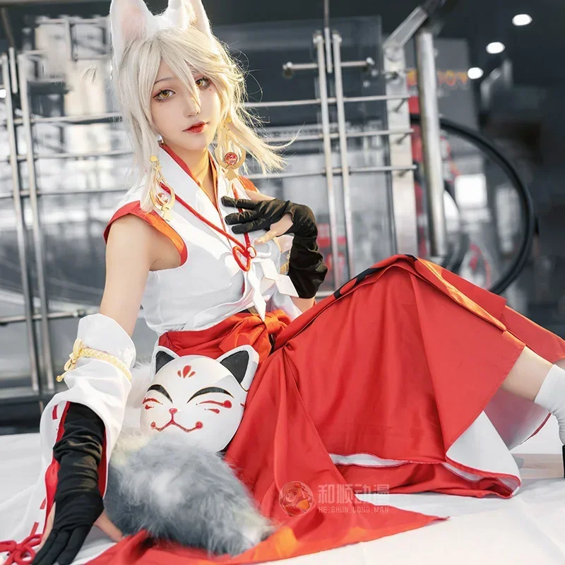 Game Genshin Impact Kitsune Saiguu Cosplay Costume Anime Suit Kimono Uniform Halloween Carnival Party Role Play Outfit