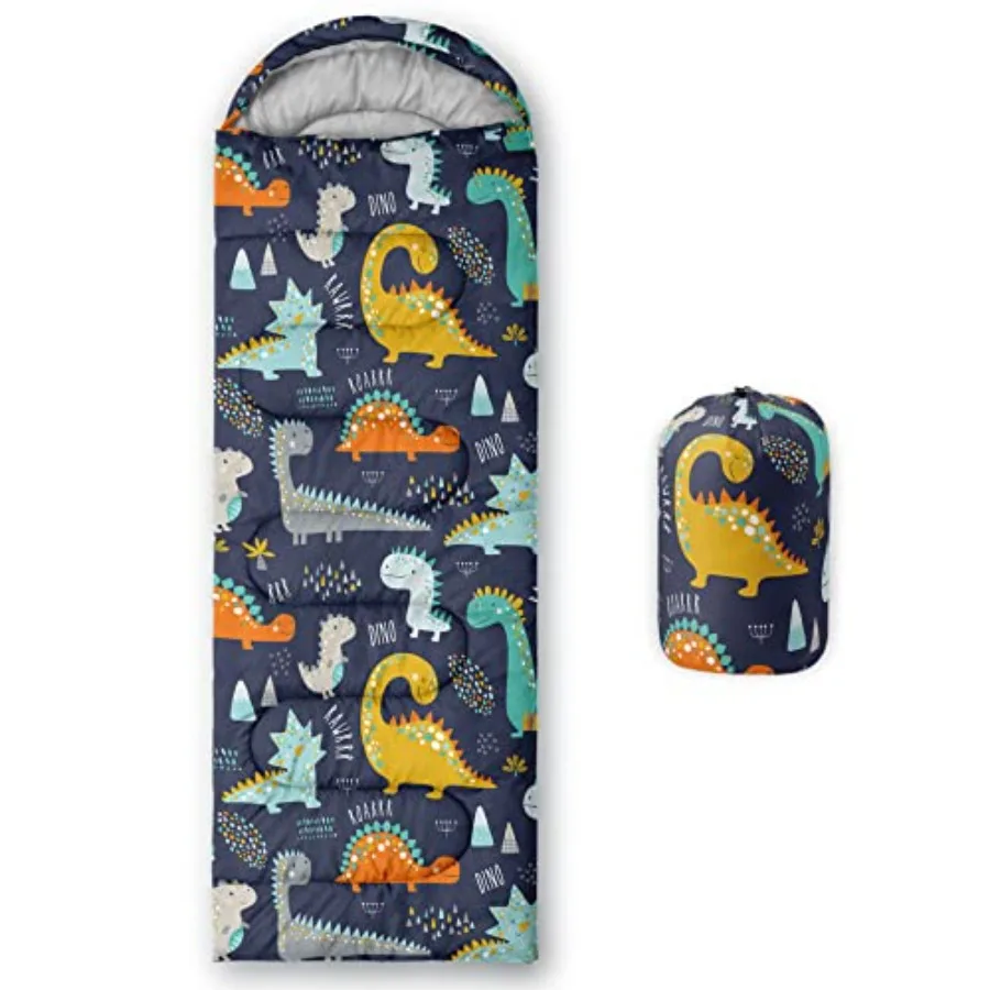 

Sleeping Bag for Boys GirlsRocket Moon Print-Lightweight Warm Portable Outdoor Indoor-Waterproof Cold Weather Resistant Sleepin
