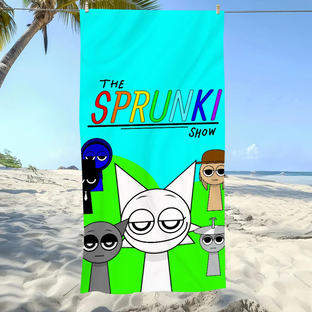 Cartoon Sprunki Pattern Beach Towel Soft Quick Dry Sports Bath Towel_voghion.com