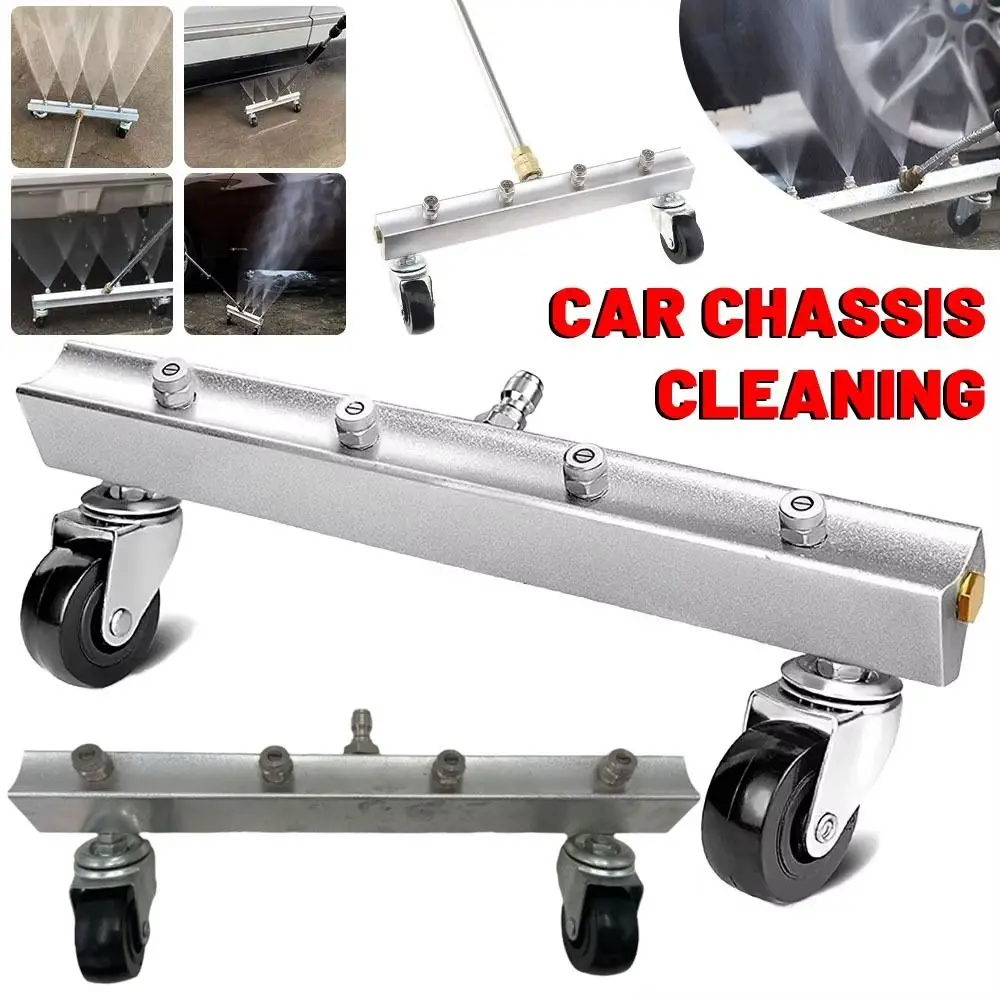 

4 Nozzle Design Car Chassis Washer Stainless Steel Quick Connector Road Cleaning Device With Wheels Adjustable Broom