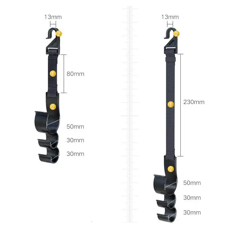 2 Car Rear Seat Hooks Headrest Holder Multi-functional for Efficient Car Interior Storage
