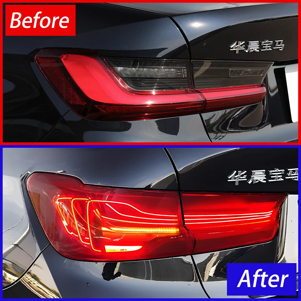 لسيارات BMW 3 Series G20 G28 320i 325i 330i 2020-2024 LED مجموعة الضوء الخلفي للسيارة ترقية 4 سلسلة ملحقات الضوء الخلفي على طراز الليزر