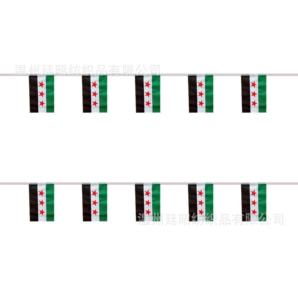 

SKY FLAG Syria bunting flag 14*21cm 20PCS/packageThe Syrian character string Arab Republic Syrian three star Banner