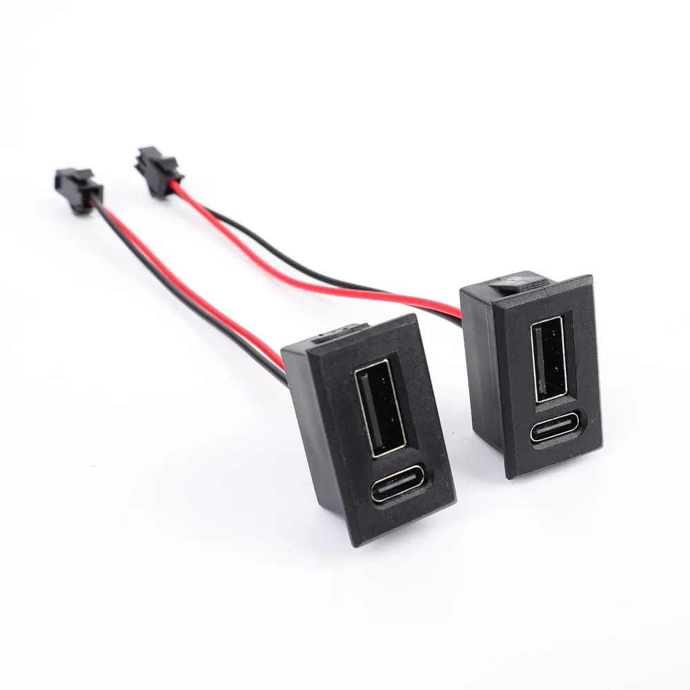 Dualer USB-C-Buchsenanschluss 20V/3A Kupferkabel Ersatz für Auto, Fahrzeug, Smart-Home-Geräte – Strom- und Datenanschluss – Detail 7