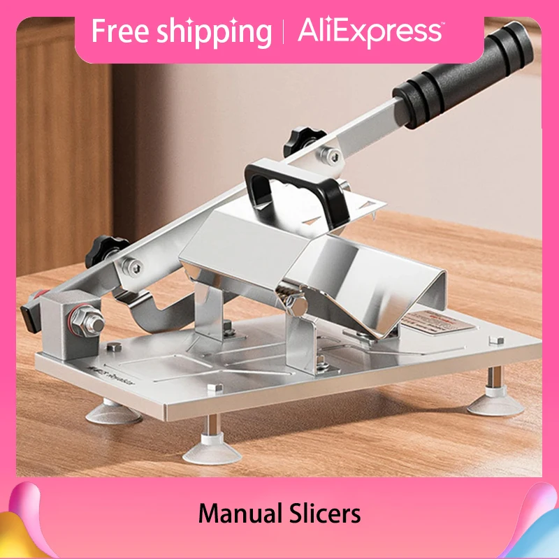 

Manual Meat Slicers Machine Home Frozen Meat Slicer Stainless Steel Food Cutter Slicing Lamb Beef Vegetable Meat Potato Cutter