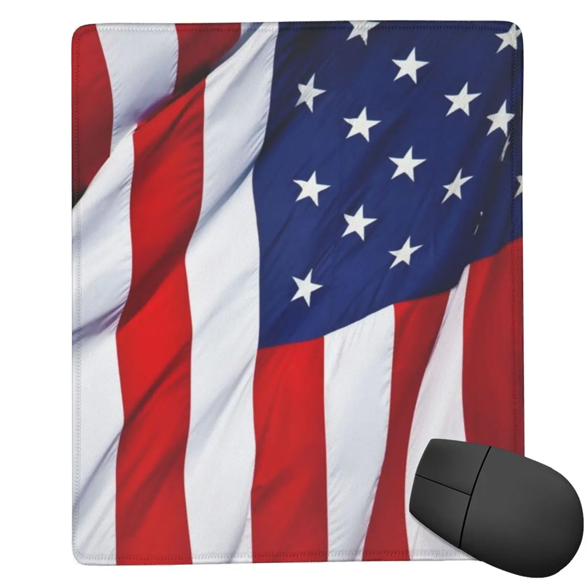 American Flag Flying 7x9 in 22x18 cm Mouse Pad Computer Keyboard Mouse MatGamer PC Laptop Desk Mat Office Accessories Table Mats
