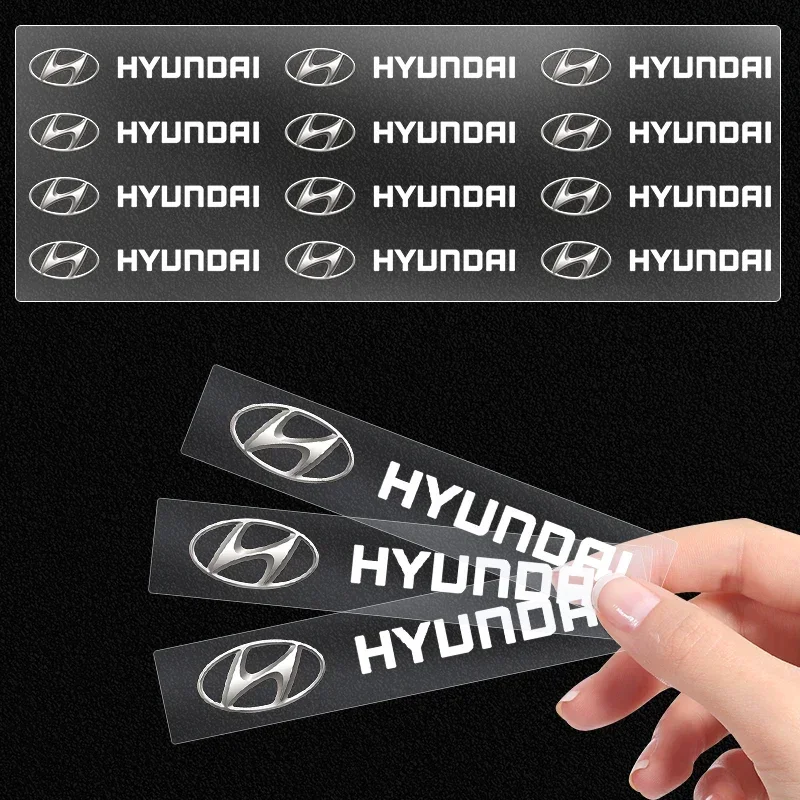 1/2/5/10pcs Car Styling Emblems Stickers Interior Decoration Decal For Hyundai Tucson I10 I20 I30 Santa Fe Sonata Azera Accent view 3