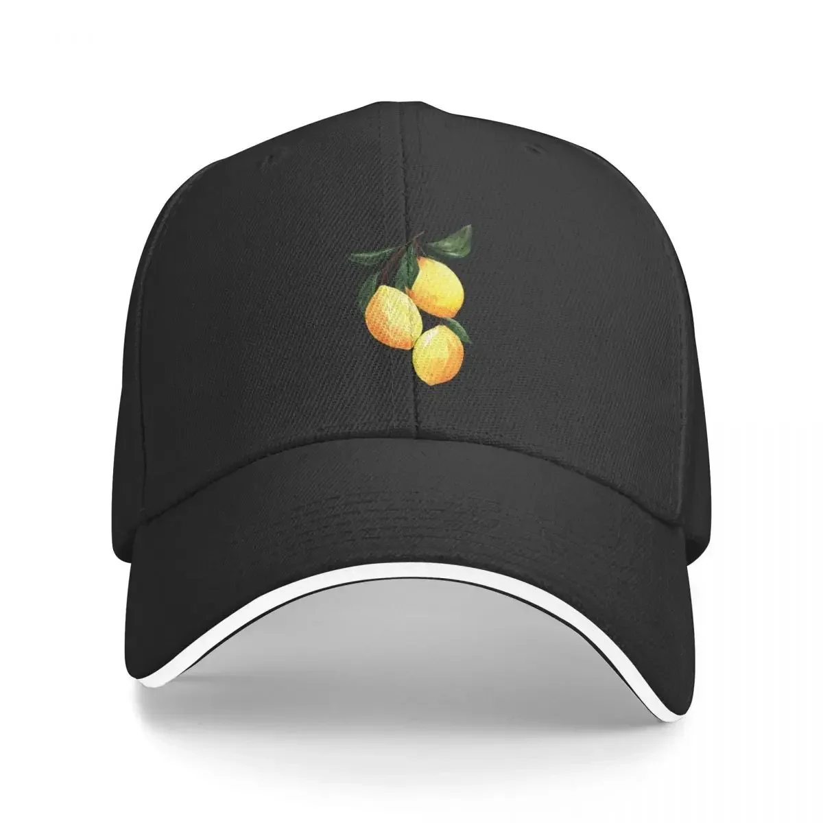 

Watercolor hand drawn citrus lemon botanical illustration Baseball Cap Luxury Hat Icon Sun Hats For Women Men's