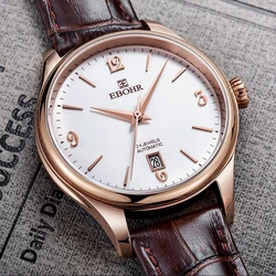 Dress Watch Automatic NH35 Mechanical Wristwatches Men Luxury 42mm Sapphire Glass Waterproof Business Watch EBOHR Classic Clocks