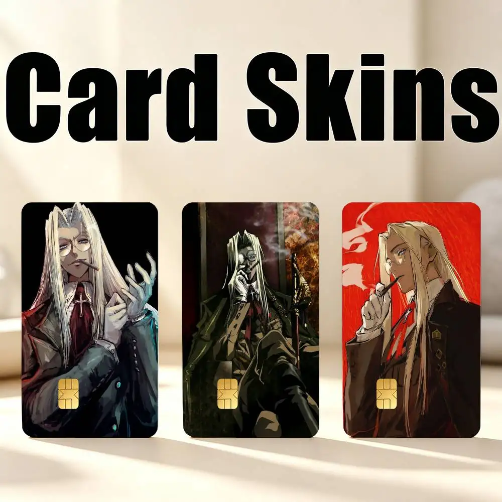 Hellsing I-Integra Hellsing 1Set 4Pcs Card Skin Stickers, Waterproof Decorative Film for Credit Debit Bank Bus IC Cards