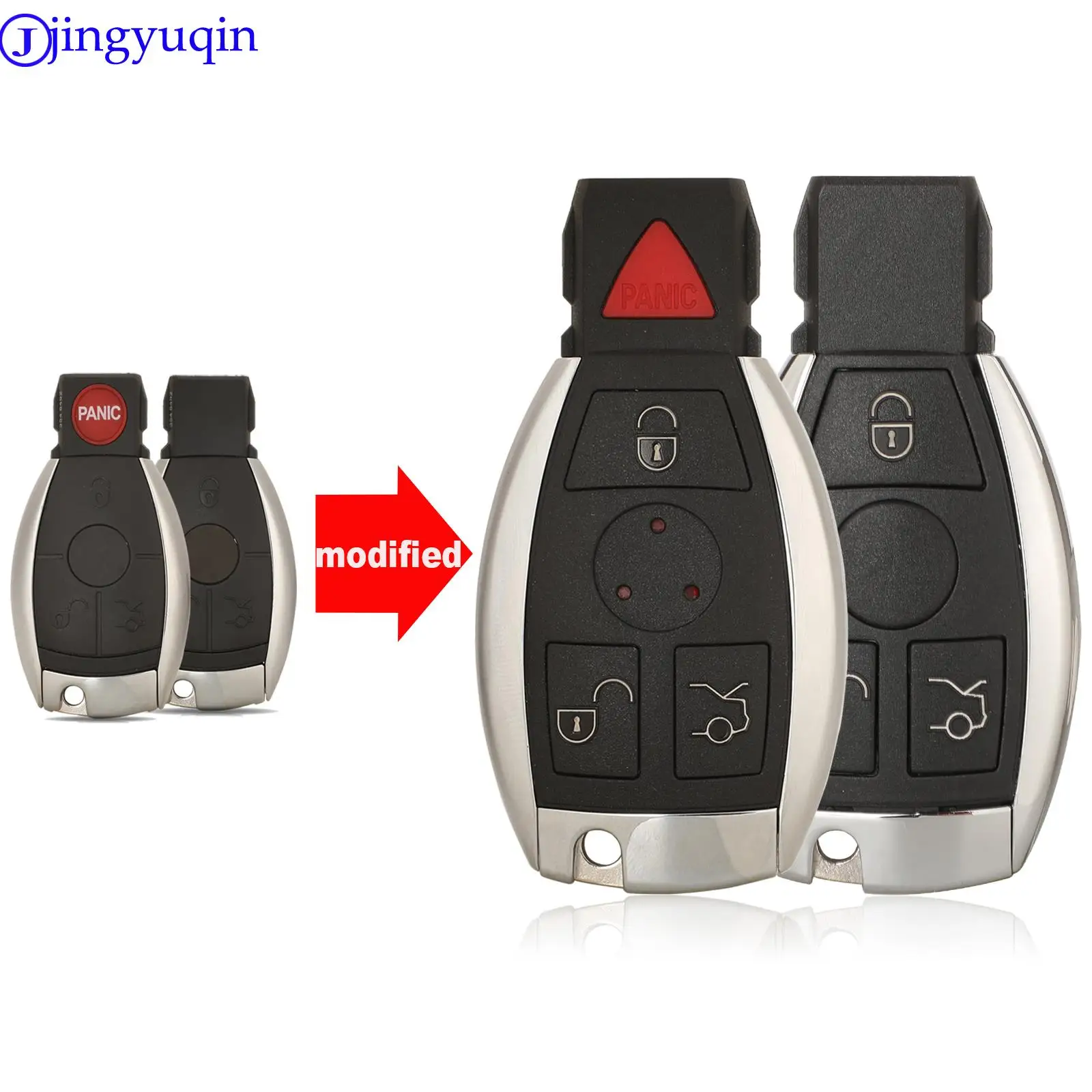 

jingyuqin 3 Buttons Smart Remote Car Key Shell For Mercedes Benz BGA NEC C E R S CL GL SL CLK SLK Remote Key Fob