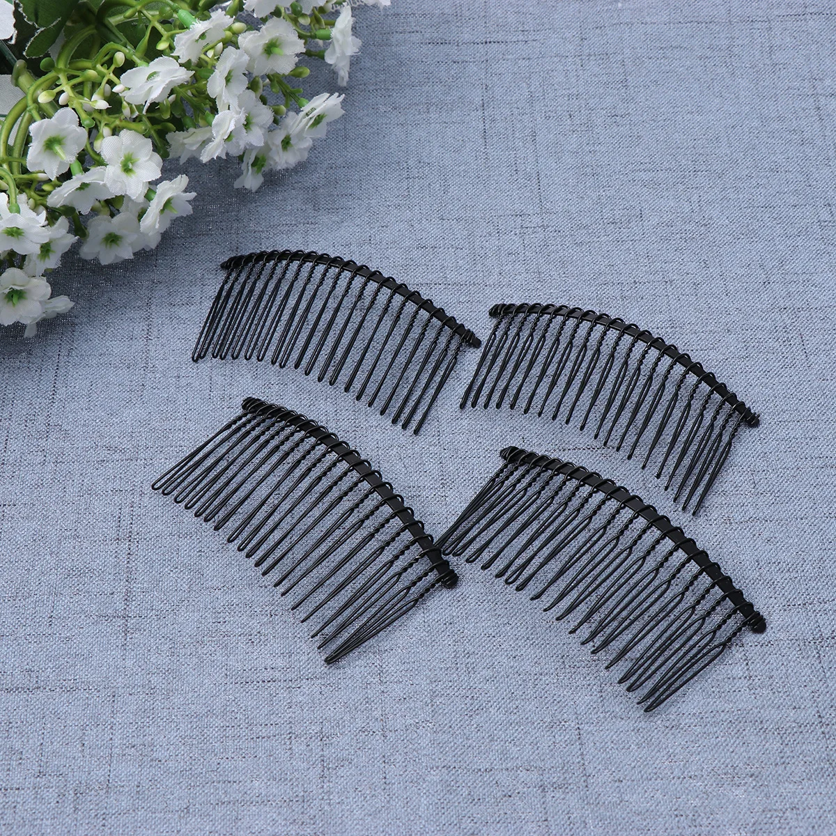 10 قطع من غطاء الرأس بمشط سلك حديدي بسيط وخفيف الوزن ومتين لإكسسوارات الشعر للمرأة والسيدات باللون الأسود مناسب للمنزل والحفلات #3
