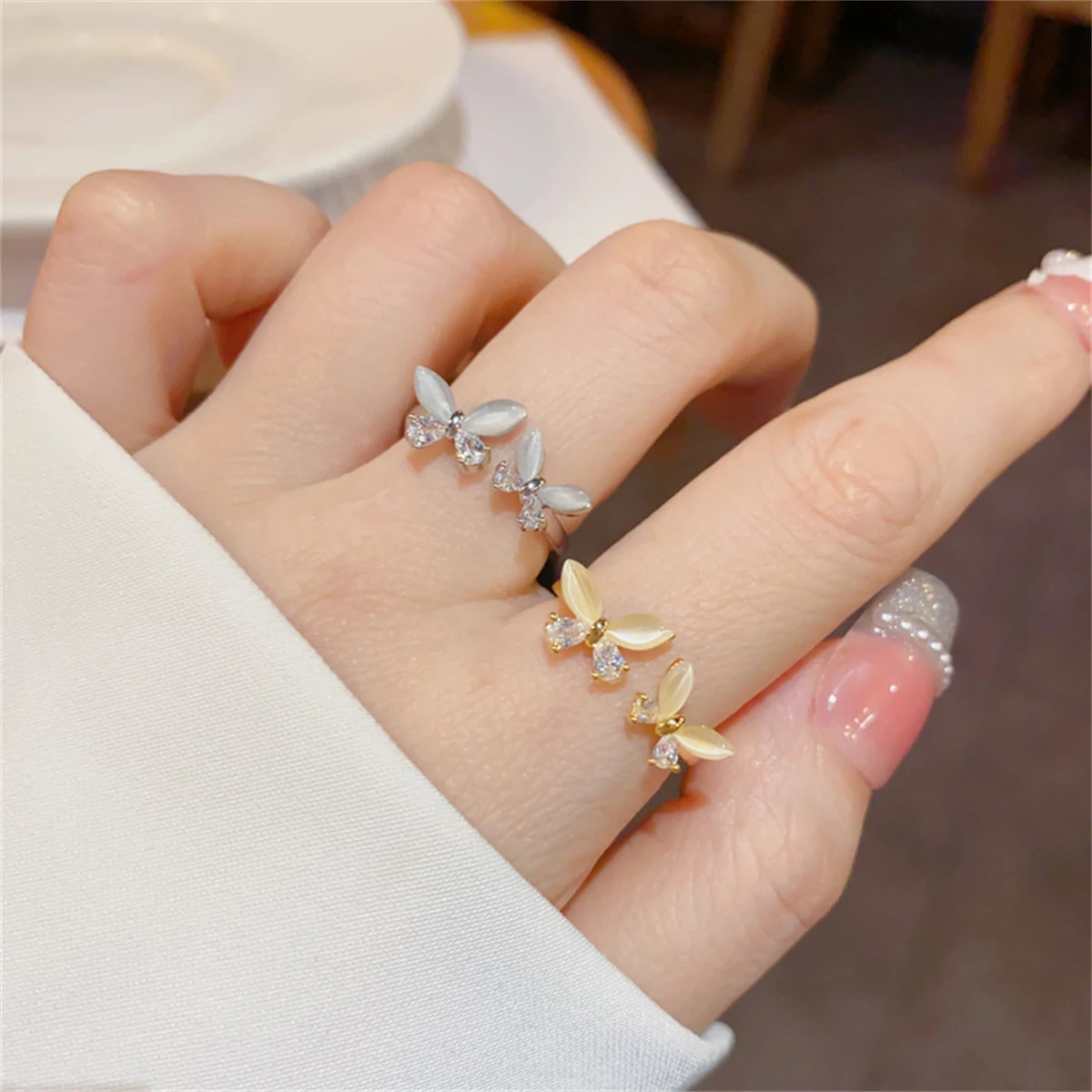 

Trendy Adjustable Butterfly Open Ring for Women Elegant Minimalist Jewelry for Party Wedding or Daily Wear Perfect Gift Idea