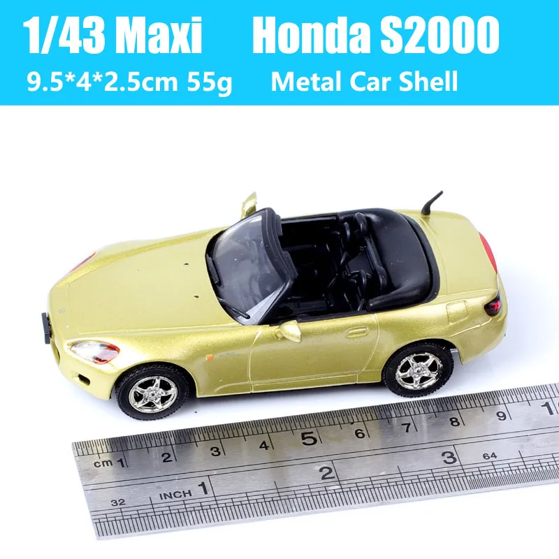 No Box ! 1/43 Scale Maxi Car Honda S2000 Convertible Diecasts & Toy Vehicles Model Sports Cars Toy Souvenir Gold Childrens