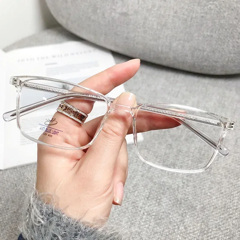 Óculos retrô retangular anti-luz azul, proteção para os olhos, vintage, luz plana, óculos para computador, novo óculos com bloqueio de luz azul