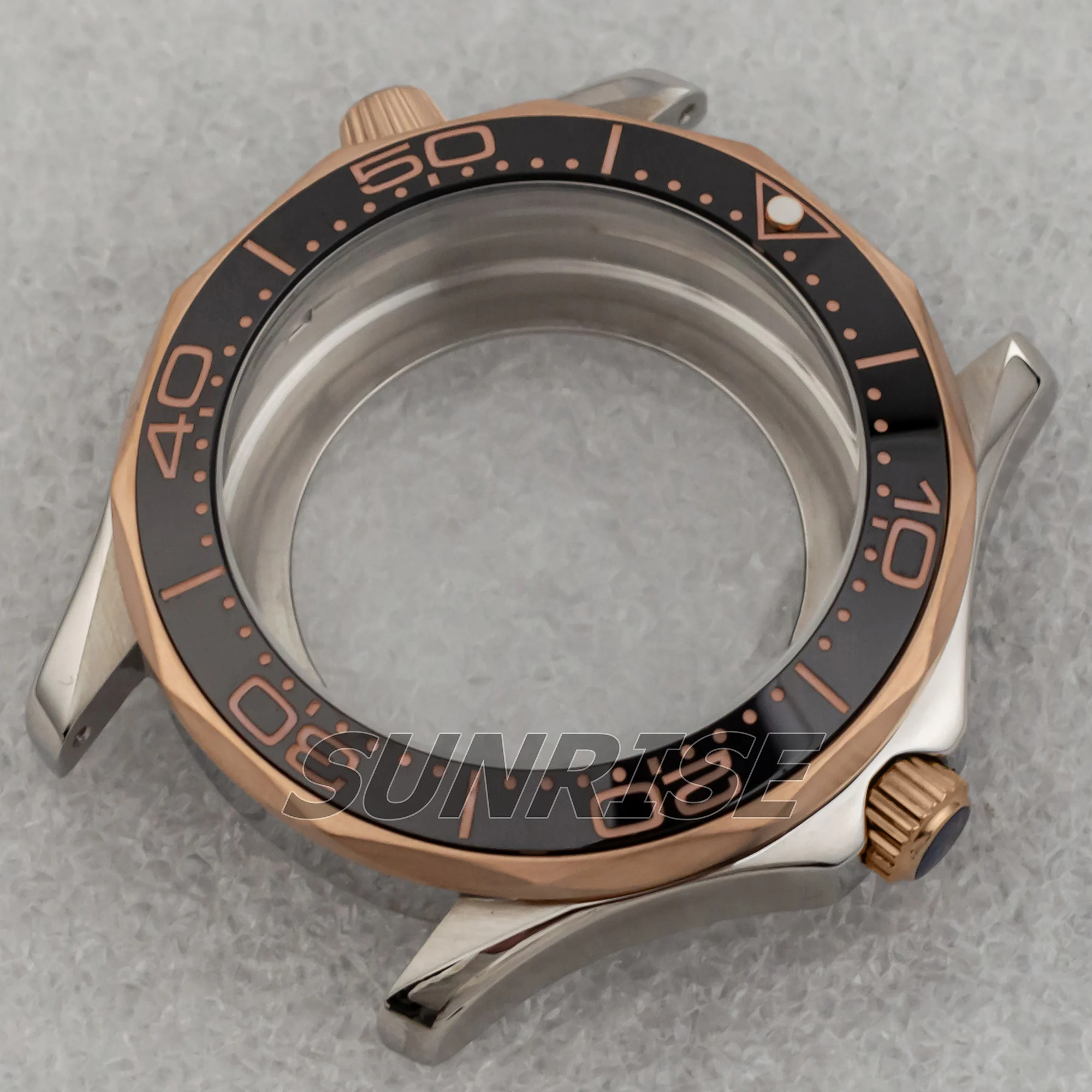 NH35 Case Stainless Steel Waterproof Two Tone Rose Gold for MOD Seamaster 300 600 NH35 NH36 Movement 31mm Dial Watch Case Strap