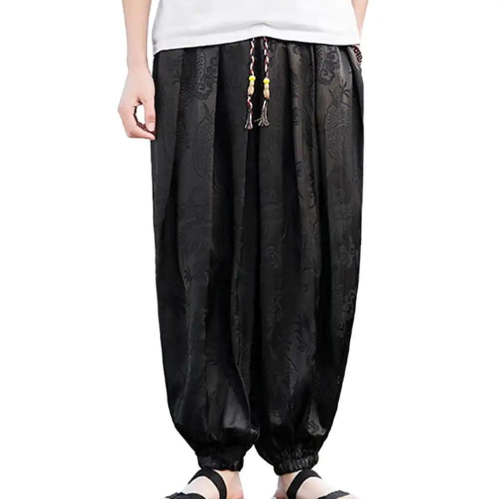 

Casual Men Pants Lantern Pants Hippie Boho Baggy Dragon Print Loose Ankle-banded Harem Pants Long Yoga Pants pantalones hombre