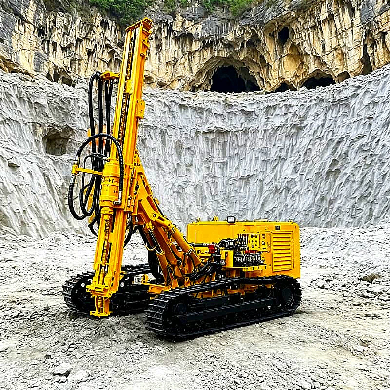 DTH Truck Rig All Hydraulic Top Drive Drill Rig Custom Rotary Torque 7500Nm Deep Well 200m Mining Quarry Blasting Water Supply
