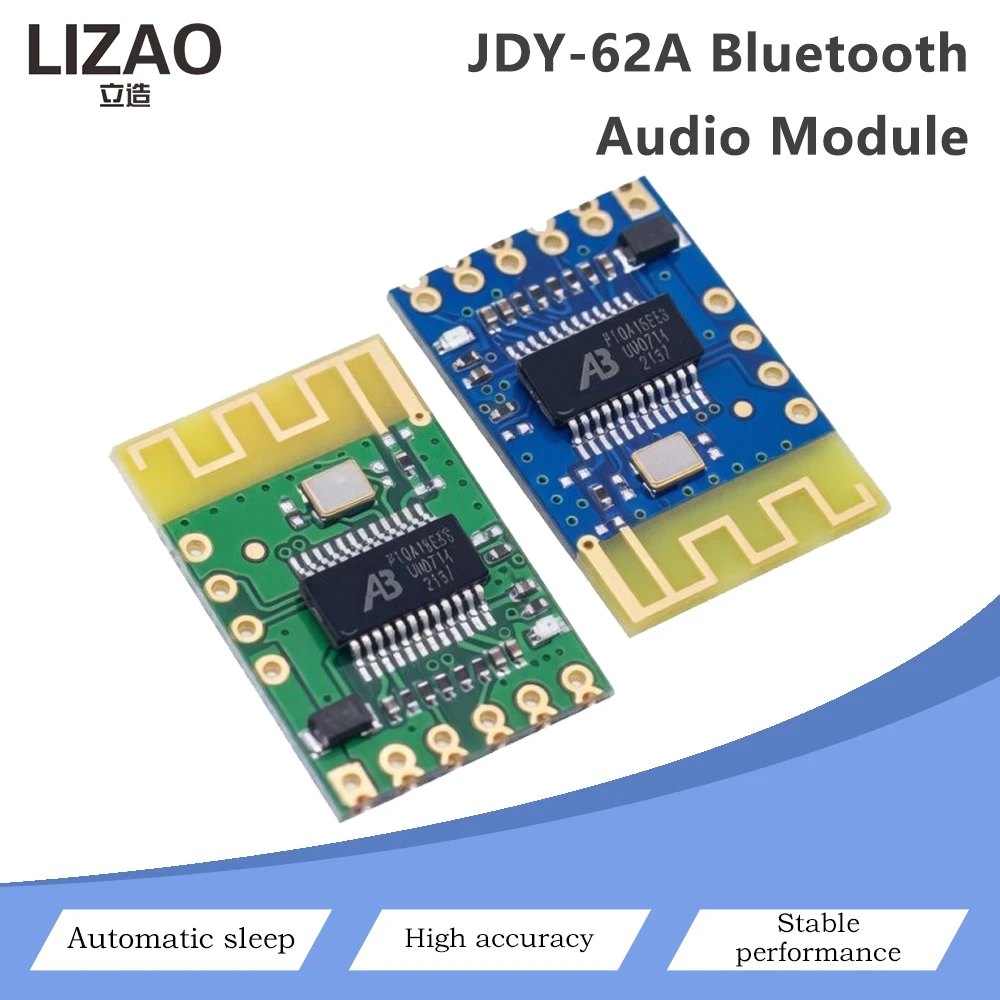 JDY-62A Mini Bluetooth Stereo Audio Module Dual Channel High/Low Level Output PCB Antenna Auto Sleep Compatible With Arduino IOS