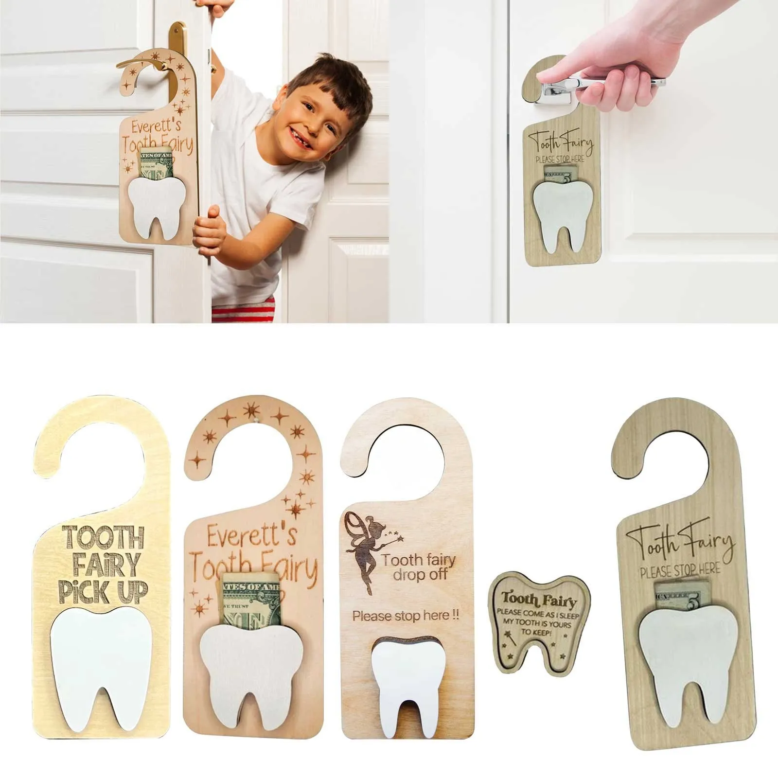 Tooth Fairy Door Hanger With Moneys Holder And Tooth Decor Tooth Fairy Pick Up Box Encourage Gift For Kidss Room Decor