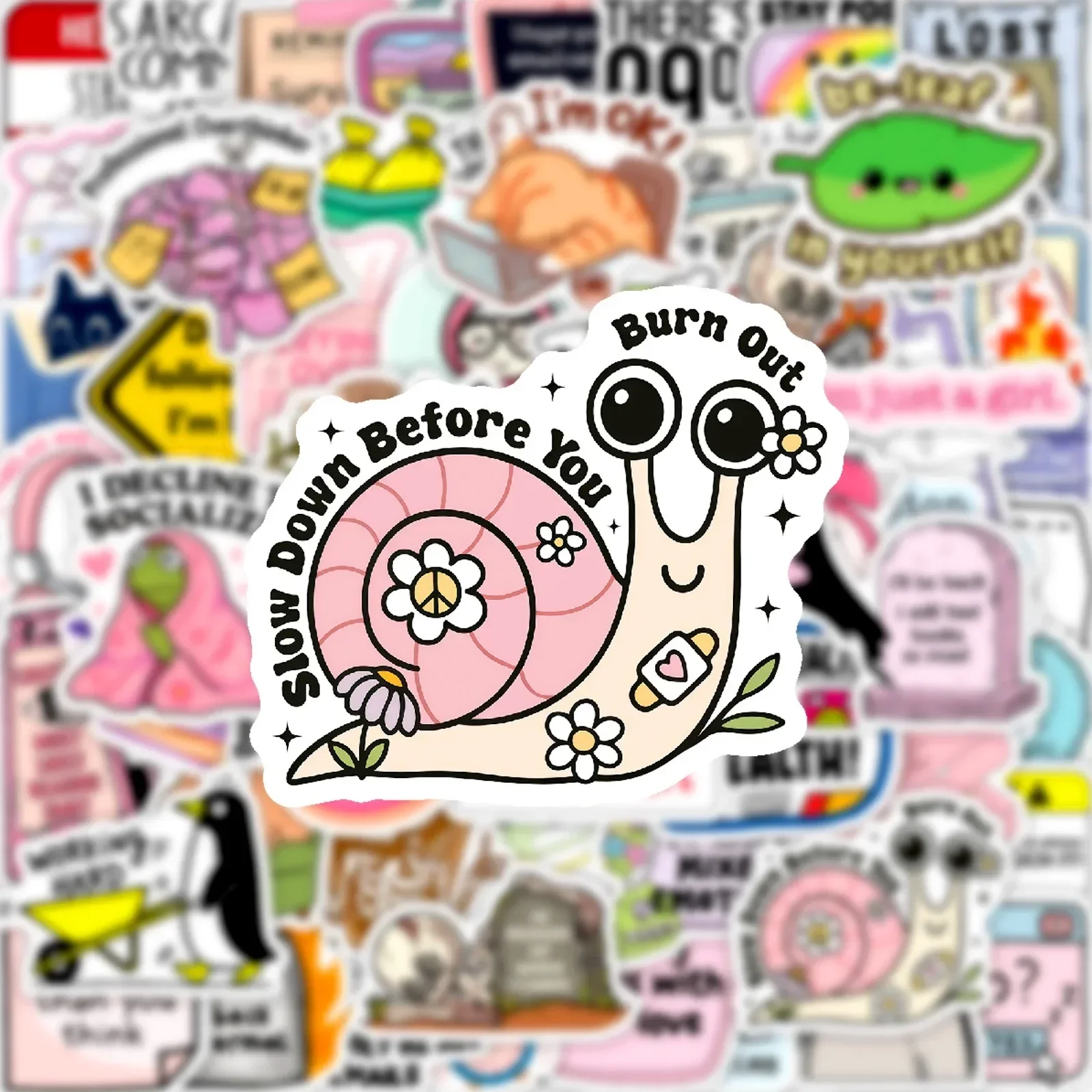 50 Stück Lustige Kreative Witzige MEME Cartoon-Aufkleber Graffiti-Dekoration für Notizbuch Handy Gitarre Kühlschrank Koffer Spielzeug-Aufkleber – Detail 3