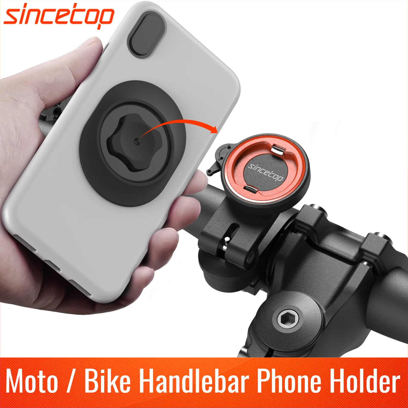 Aluminum Motorcycle Phone Holder Mtb Handlebar Mount Lock Bicycle Motor Adjustable Angle Clip for Harley/Mountain Bike