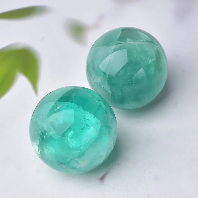 

Natural Green Fluorite Sphere Spiritual Room Decor Healing Crystals Christmas Gift