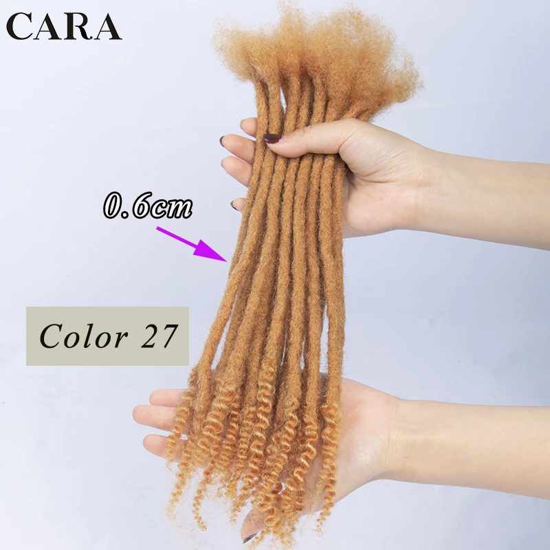 Dreadlocks Extensions Human Hair 0.6 cm Goddess Locks For Women Afro Kinky Curly Hair Crochet Braids Brazilian Braiding Hair