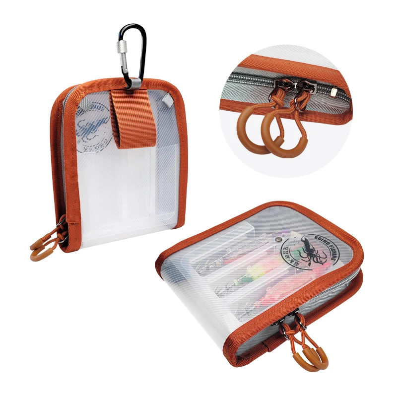 New Transparent Squid Jig Lure Hook Storage Case Wooden Shrimp Octopus Egi Plastic Protective Cover Waterproof Fish Tackle Bag view 6