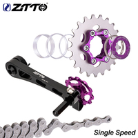 ZTTO MTB Folding Bike Single Speed Chain Tensioner Set 1x Chain Freewheel 1 Speed Oval Pulley Jockey wheel Derailleur Chain Tool