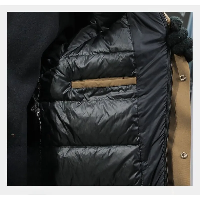 Winter Outdoor Windproof Hooded Workwear Down Jackets Men's Mountaineering and Skiing Sports Windbreakers Thick Outerwear Trend