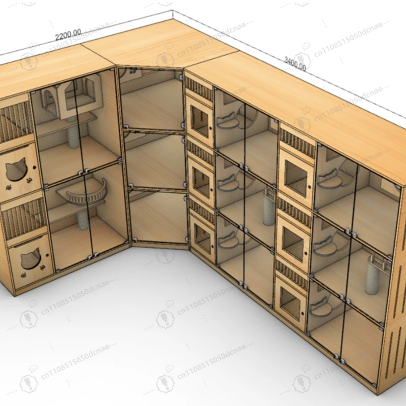 

Деревянная вилла для кошек на заказ, клетка для кошек из массива дерева, стеклянная перегородка для зоомагазина