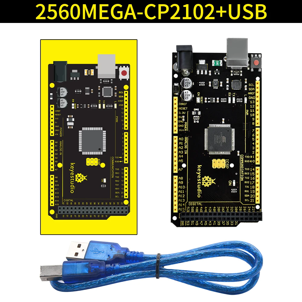 Keyestudio  2560MEGA  WiFi /Plus/ Pro / Development Board+USB Cable Compatible for Arduino MEGA2560  R3 Microcontroller Boards