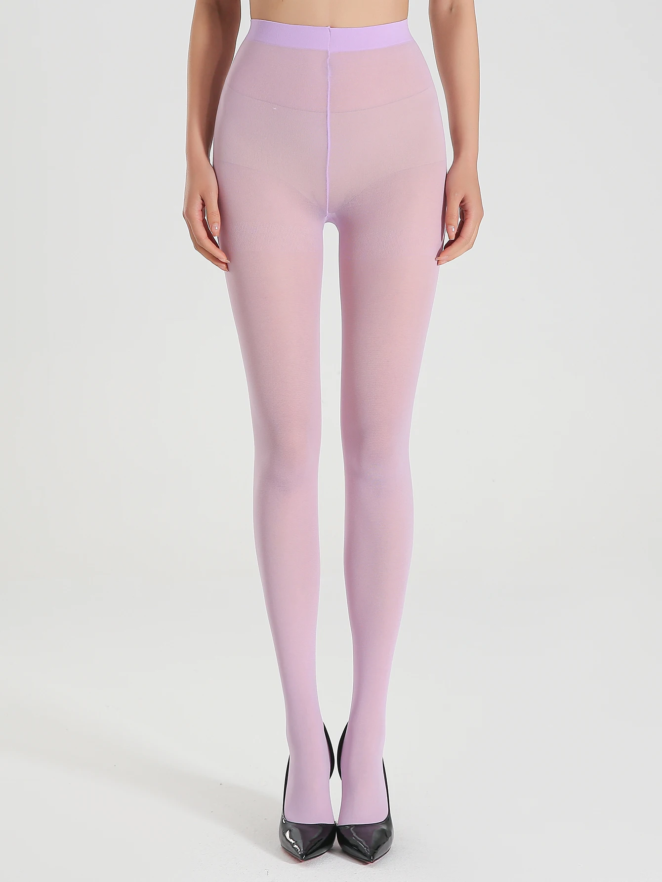 

A pair of women's light purple high class tights fashion tights sexy leggings super stretch pantyhose