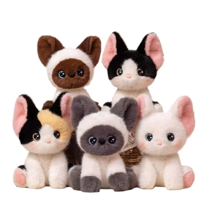 

20cmThree-Flower Cat Plush Toy Office Desk Adorable Companion Sleep Doll Perfect Surprise Gift for Boys and Girls Cute and Fun