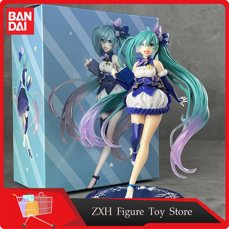 19cm Anime Figure Hatsune Miku Winter Dress Cute Girl Boxed Car Desktop Ornaments Anime periferiche Pvc Model Collection Toy Gift