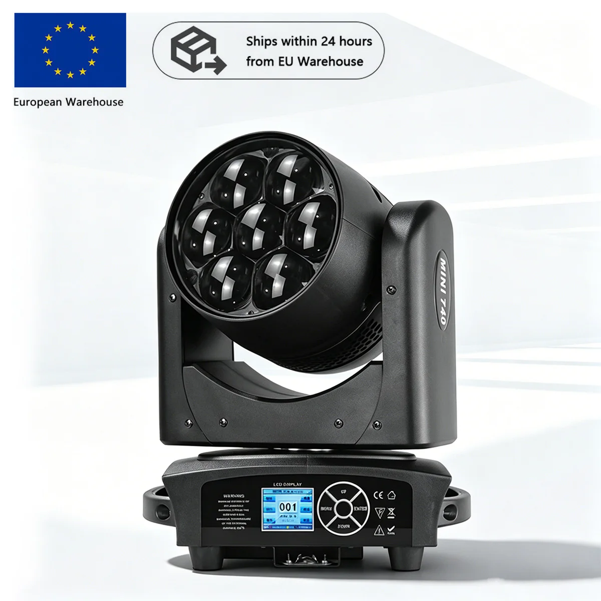 Moving Head Licht 7*40W RGBW 4-in-1 LED Beam Wash Zoom Effekt Bühnenbeleuchtung Scheinwerfer für DJ-Performance und Heimparty