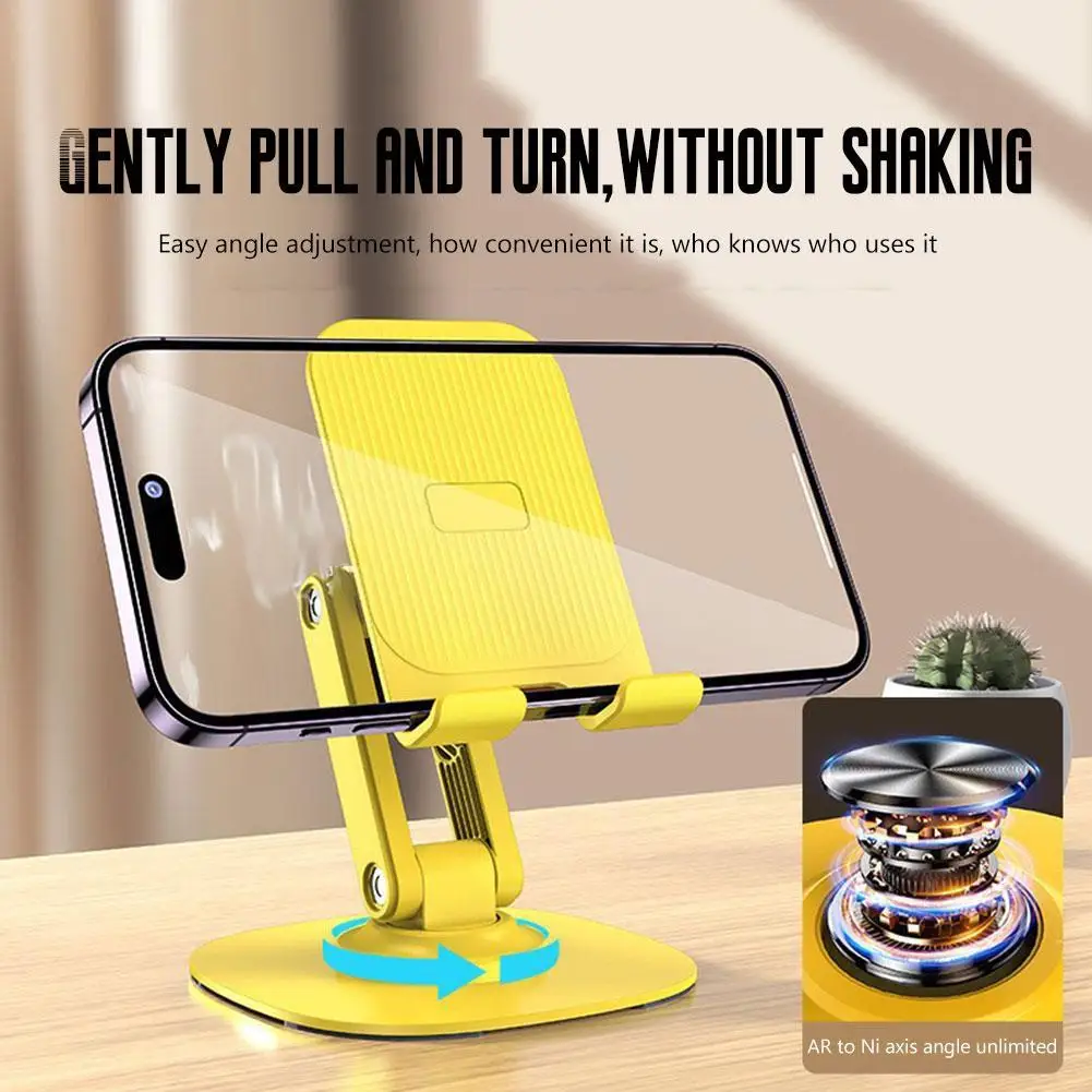 

Metal 360° Rotating Mobile Phone Holder Foldable Desktop Mobile Phone Support Lazy Tablet Portable Mobile Phone Support Stand