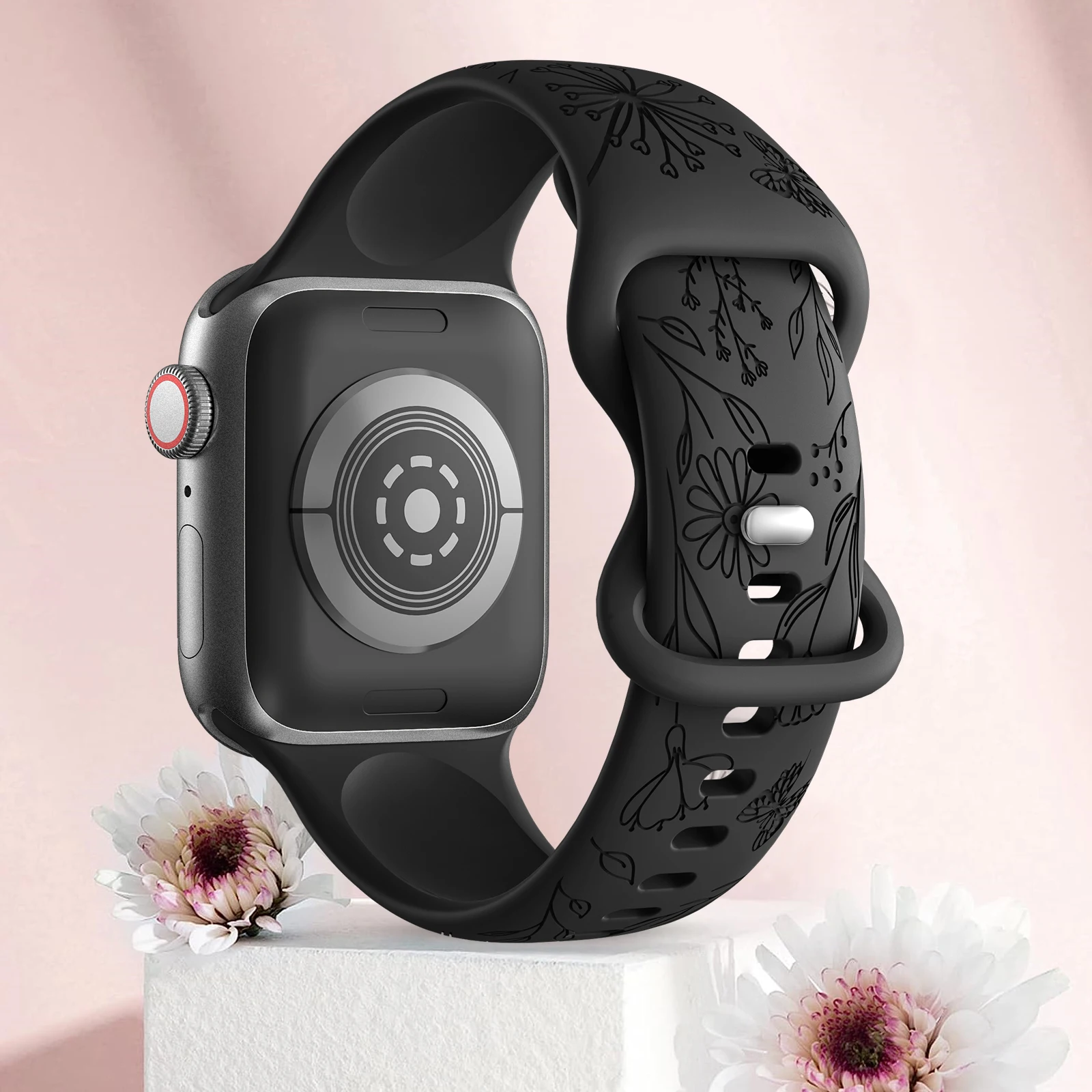 Silikonowy pasek do zegarka Butterfly, do Apple Watch 40/44/41/49/45/38/42mm, kompatybilny z seriami Watch 10/9/7/SE/6/5/4/8/ultra.