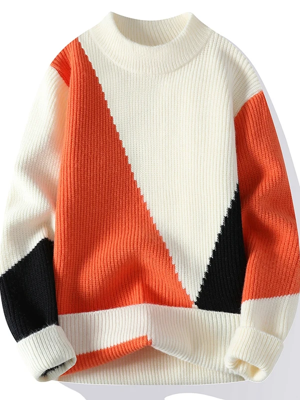 

Мужской вязаный свитер Blo Color с кисточками Зима Весна Новый модный тренд без катышков Дышащий удобный высокий воротник