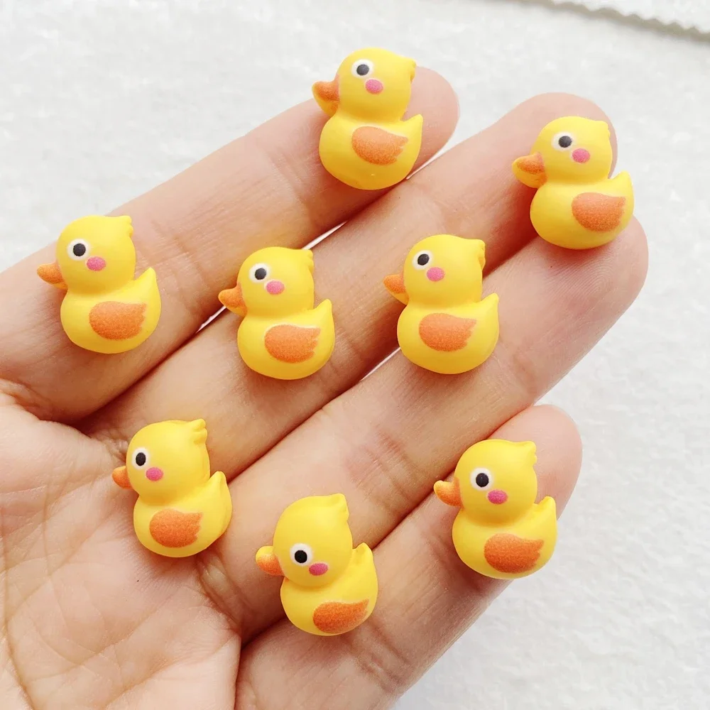 20 pezzi carino resina kawaii mini simpatico cartone animato piccola anatra gialla nail art figurine di pietra flatback scrapbook decorazioni fai da te artigianato