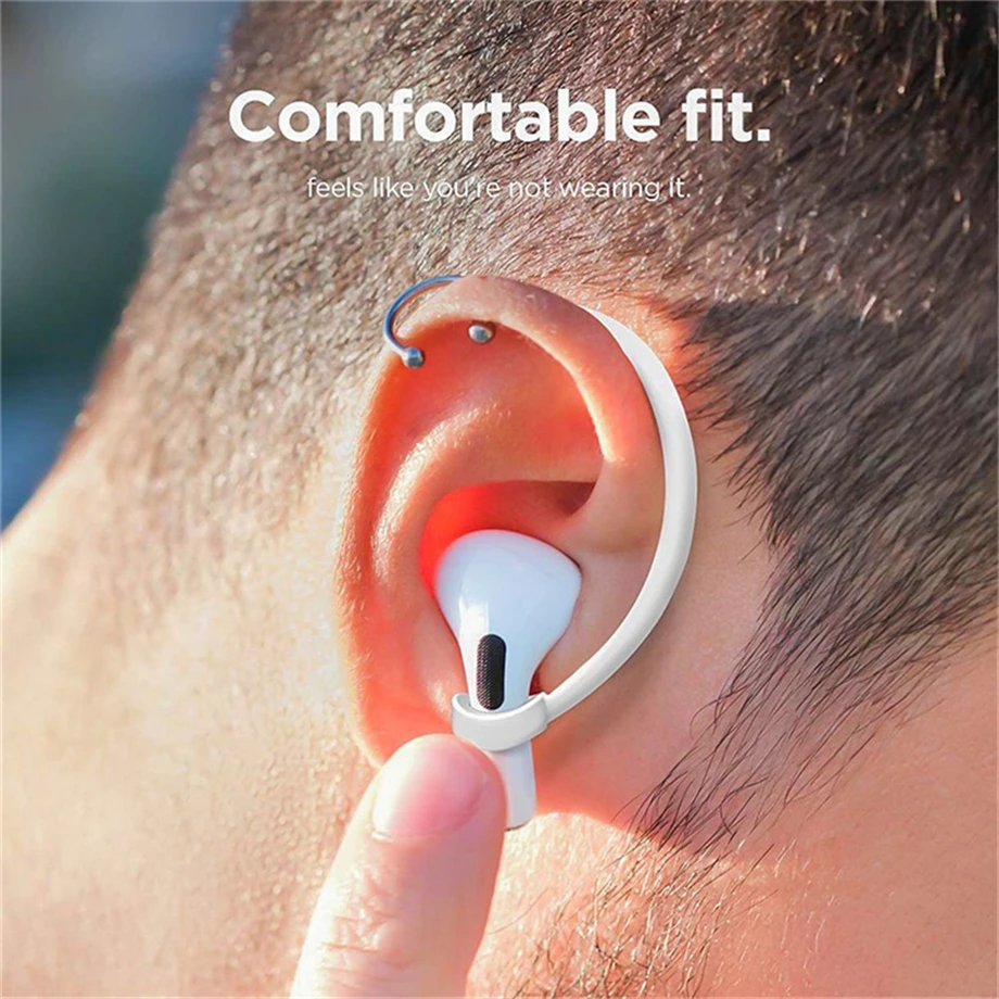 1Pair Anti-lost Earhook Eartips Secure Fit Silicone Wireless Earphone Protective Accessories Holders For Apple AirPods 1 2 3 Pro