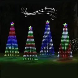 Creative IP44 Waterproof Christmas Tree LED Five-pointed Star Waterfall Lamp Hanging Light