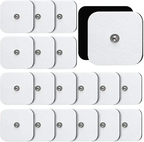 Tampons de remplacement pour unité TENS, 10/30/50 tampons d'électrode à pression, réutilisation d'électrode auto-adhésive plus de 30 fois, avec des appareils TENS