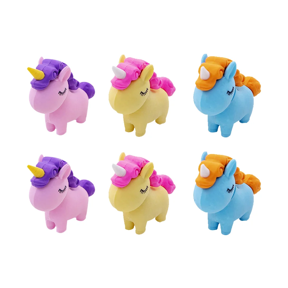 16 Pcs Kids Erasers Students Stationery Cartoon Portable Animal Kindergarten Gift Lovely Children Pencil