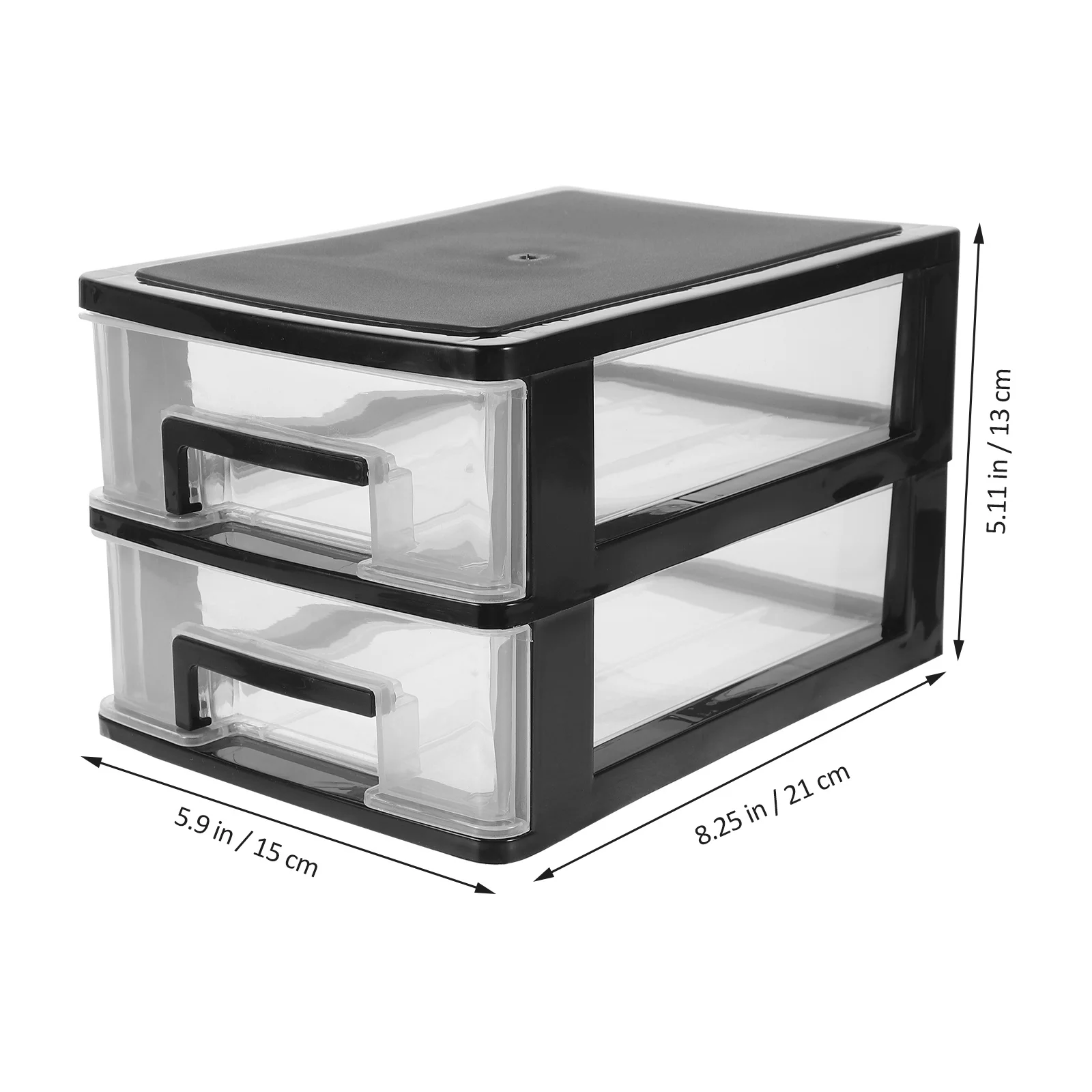 2 Layers Transparent Black Desktop Drawer Type Storage Box Pp Plastic Cosmetics Organizer 2 Tier Makeup Brush Mascara Eyebrow