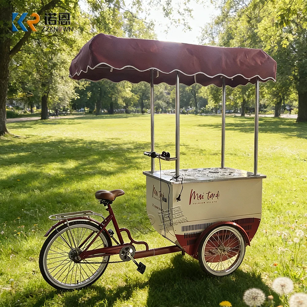 Stylish Event Food Cart Portable Street Pretzel Snack Kiosk Functional Vendor Ice Cream Cart For Festival Display