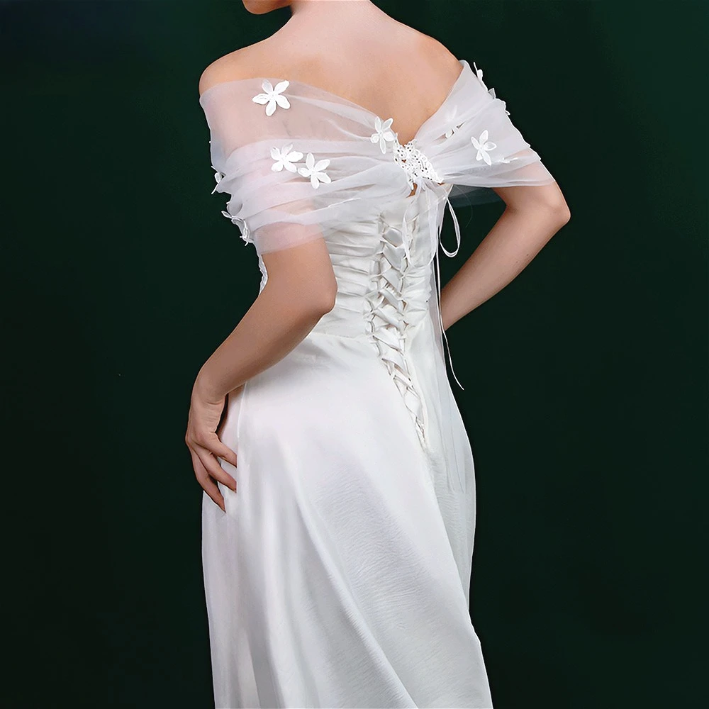

Wedding Bolero Arm-Covering Bridal Shawl with Flowers Back Drawstring Bridal Jacket Wedding Accessories Wedding Props Marriage